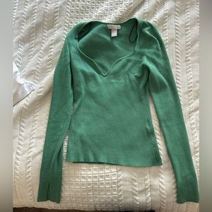 Green/teal long sleeve knit shirt from H&M. Minimally worn